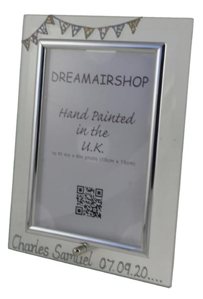 Baby Shower Gift Photo Frame: Portrait (Bunting)