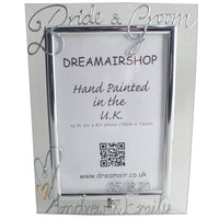 Personalised Bride & Groom Frame: Portrait (Silver) with crystals