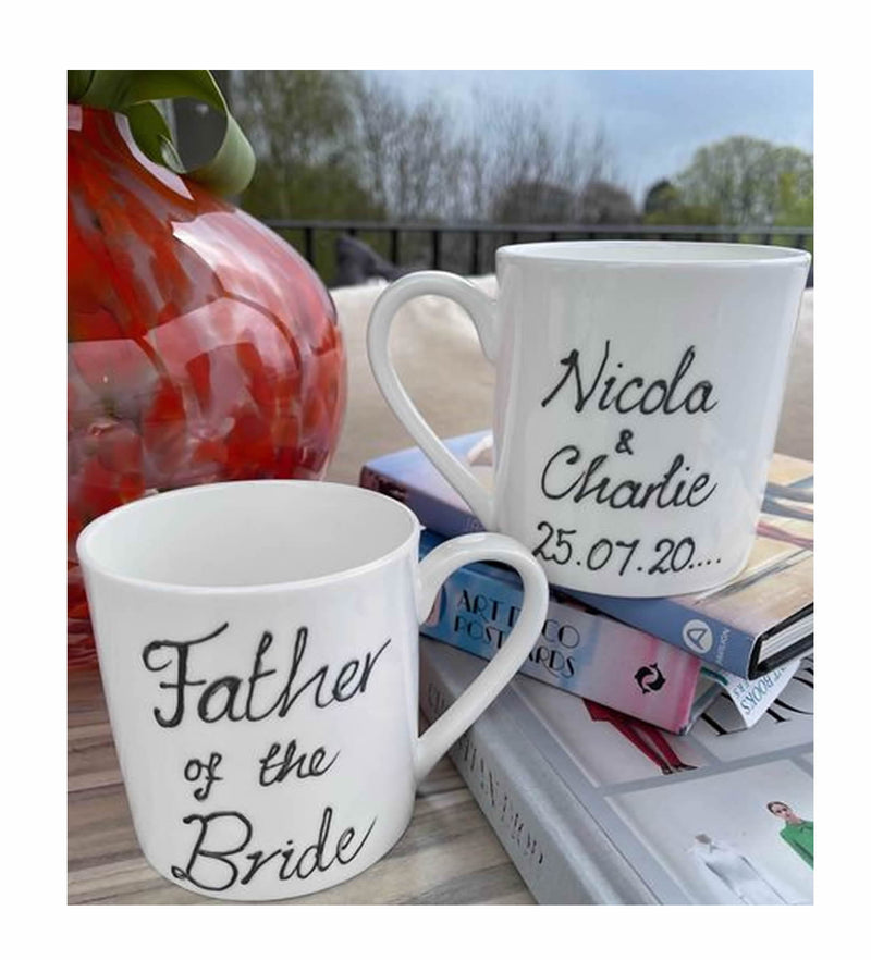 Personalised Father Of The Bride 1 Pint Mug Black