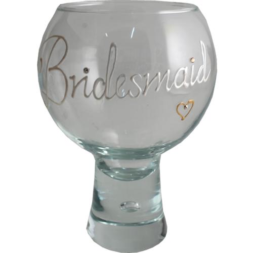 Personalised Bridesmaid Gin and Tonic: Glass Pearl with crystals