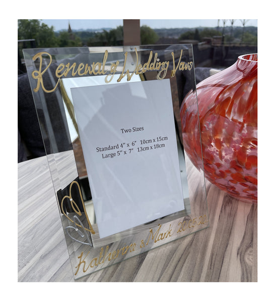 Renewal of Vows Photo Frame: Portrait (Gold) with crystals