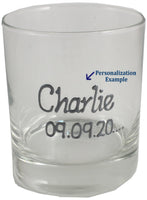 85th Birthday Gift Whisky Glass: (Grey Sq)