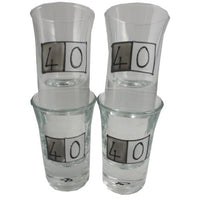 40th Birthday Gift Shot Glasses: (Set 4)