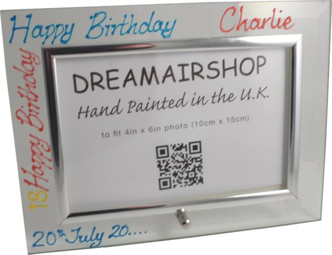 50th Birthday Gift Photo Frame: Landscape (Brights)