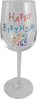 45th Birthday Gift Wine Glass: (Brights)