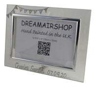 Baby Shower Gift Photo Frame: Landscape (Bunting)