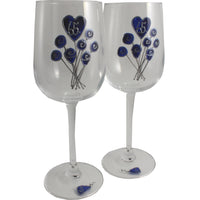 65th Wedding Anniversary Pair of Wine Glasses (Flower)