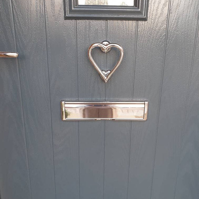 Heart Shaped Door Knocker (Brushed Chrome)
