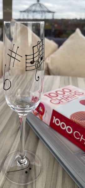 Music Gift Fluted Champagne Glass: