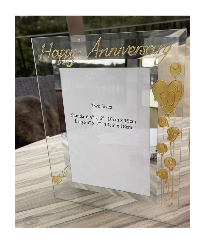 50th Wedding Anniversary Gift Picture Photo: Frame Portrait (Flower)