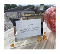Personalised 35th Wedding Anniversary Gift: Photo Frame Landscape (Flower)