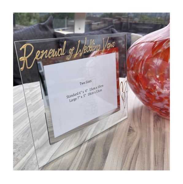 Renewal of Vows Photo Frame: Landscape (Gold) with crystals