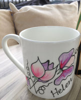 Sweet Pea Fine Bone China Mug 1 pint