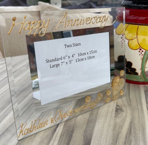 75th Oak Wedding Anniversary Gift Photo: Frame Landscape (Flower)