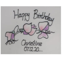 60th Birthday Gift Signature Plate: Square (Sweet Pea)