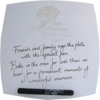 30th Wedding Anniversary Signature Plate: (Flower/Sq)