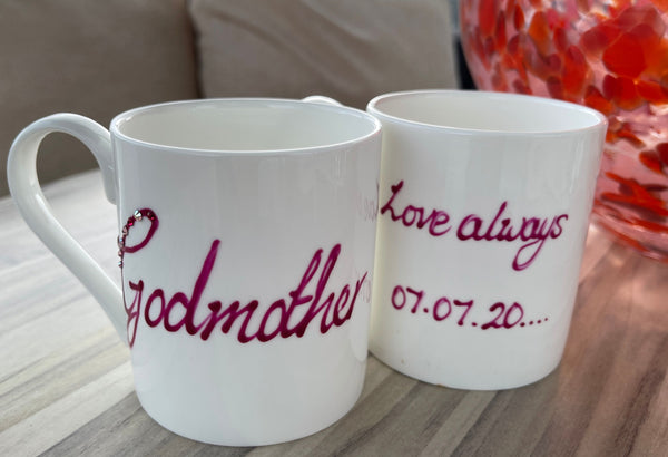 Godmother Fine Bone China 1 Pint Mug: Magenta