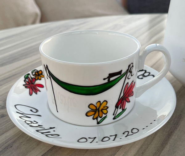 Retirement Design Gift China Cup/Saucer: